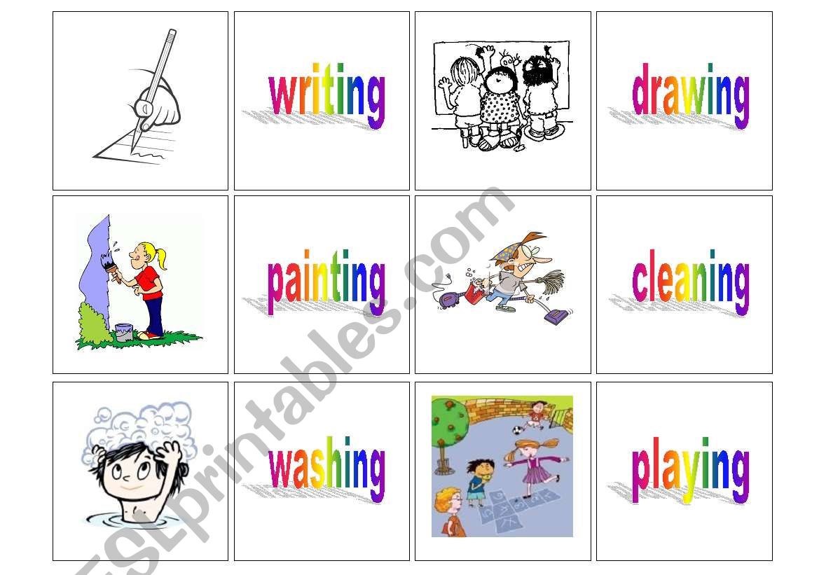 Concentration cards - action verbs (2/3)