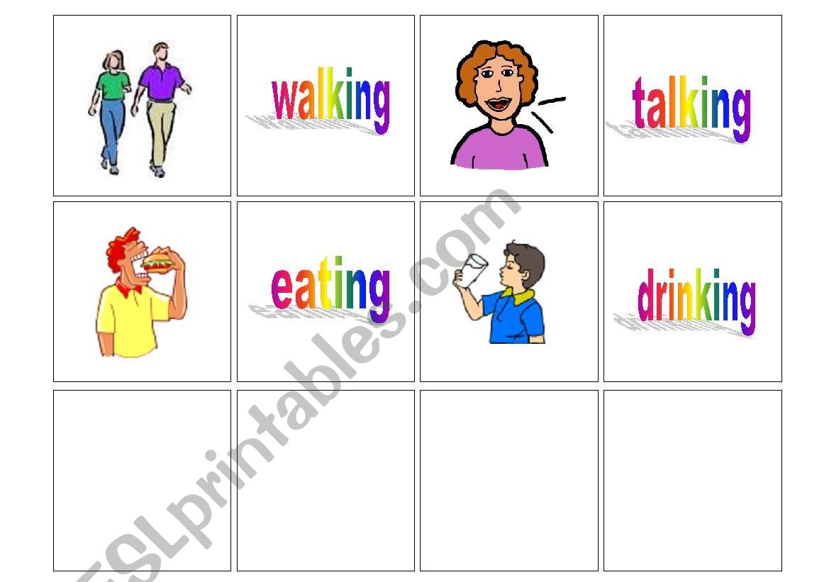 Concentration cards - action verbs (3/3)
