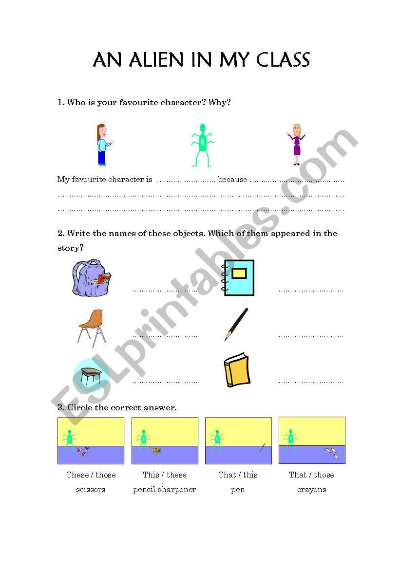 An alien in my class (reading comprehension)