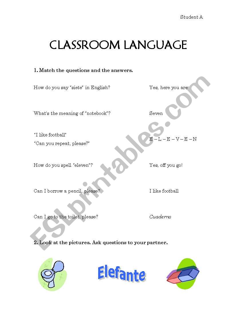 CLASSROOM LANGUAGE (student A)