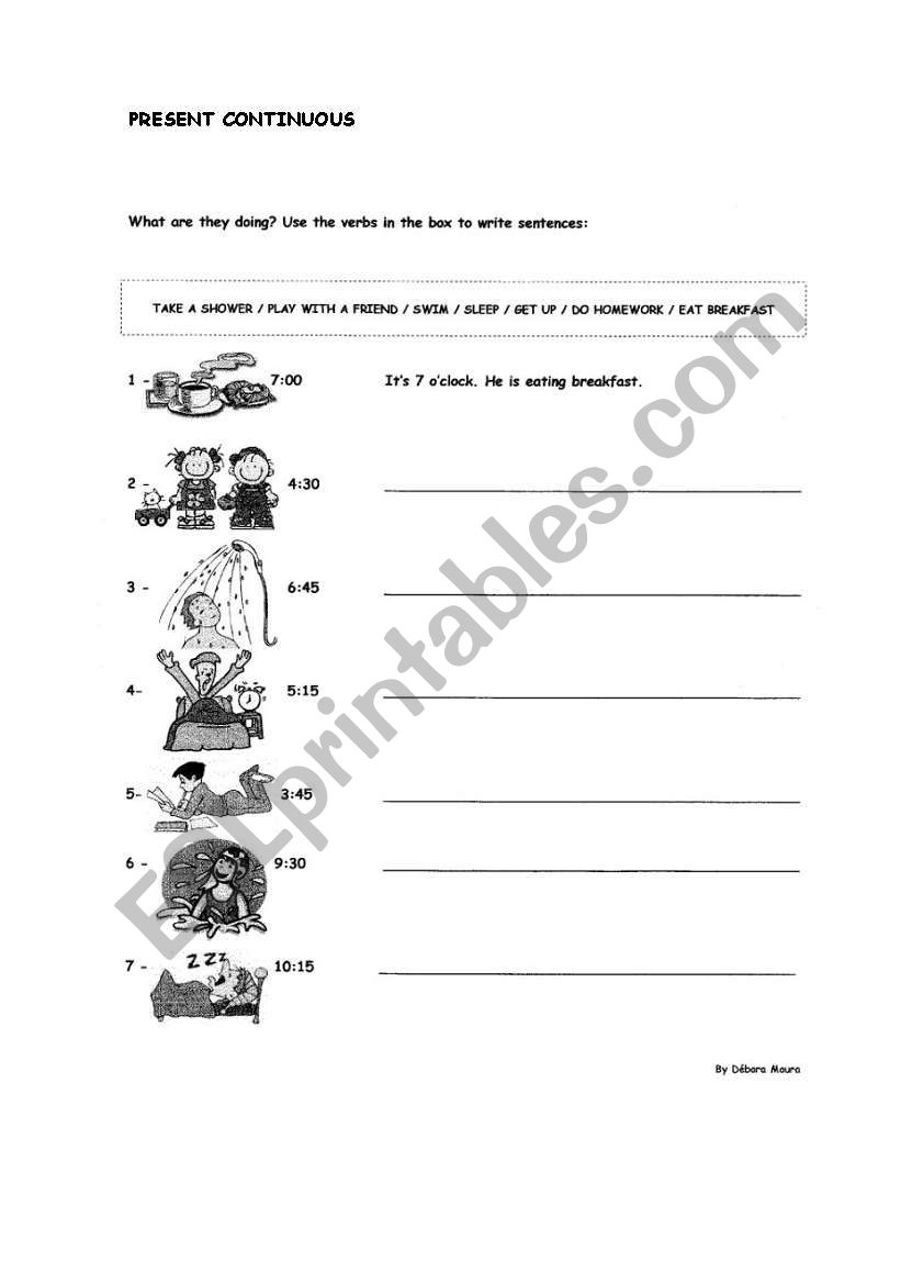 PRESENT CONTINUOUS worksheet