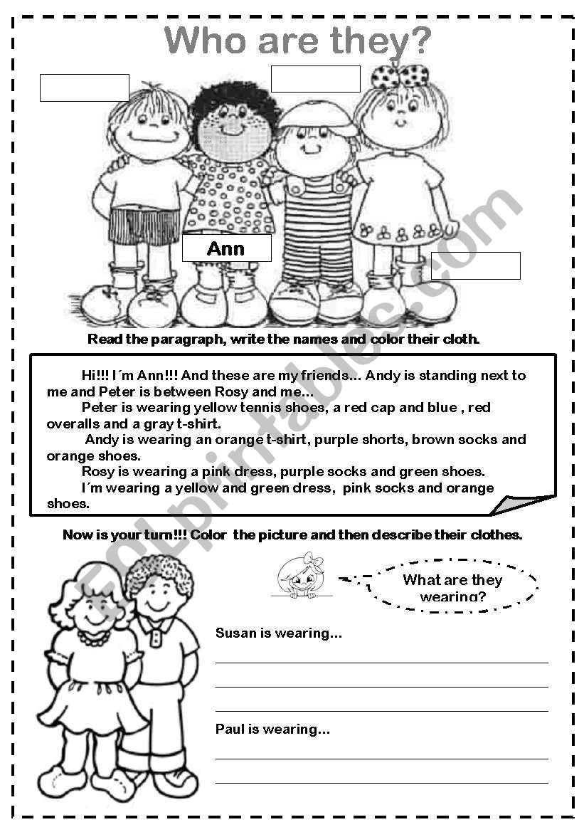 Physical Description worksheet