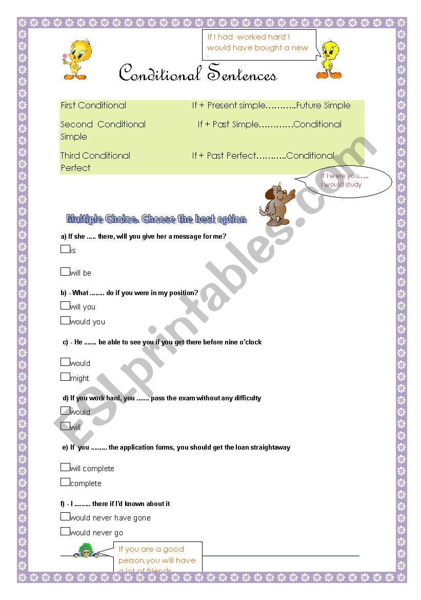 conditional sentences worksheet