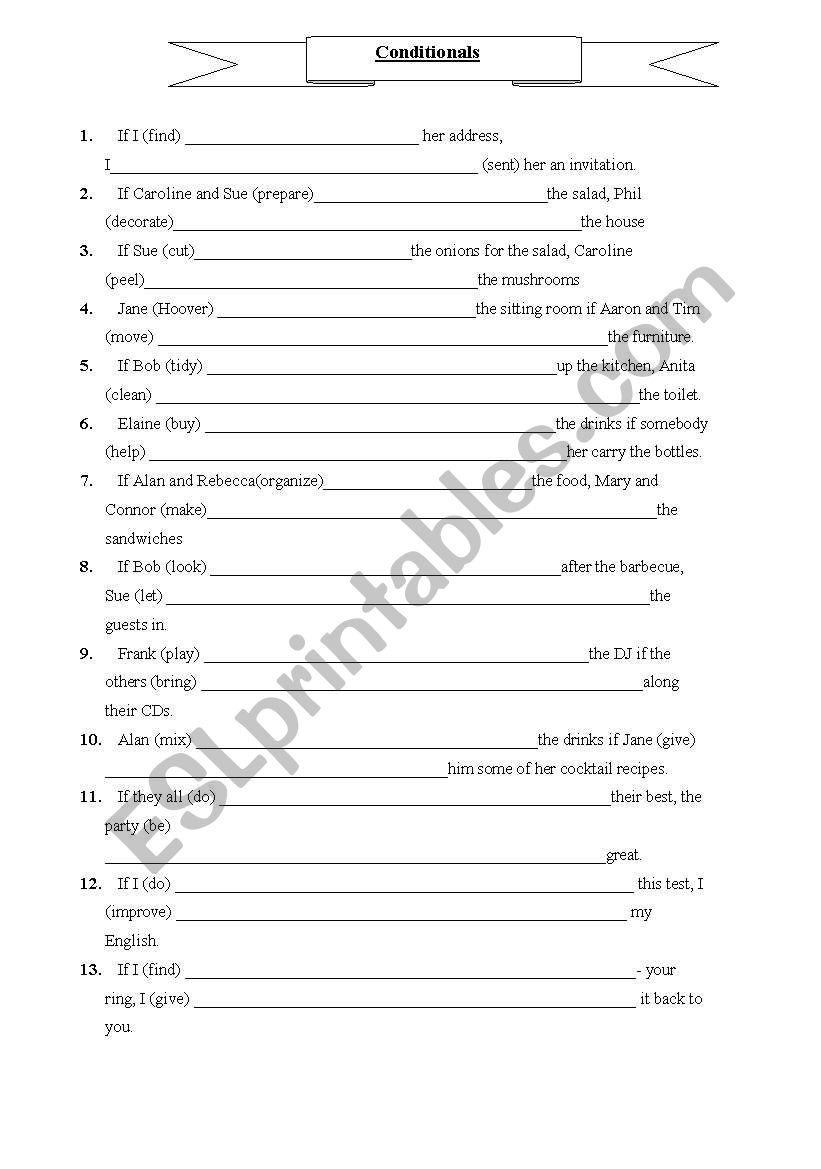 conditionals worksheet