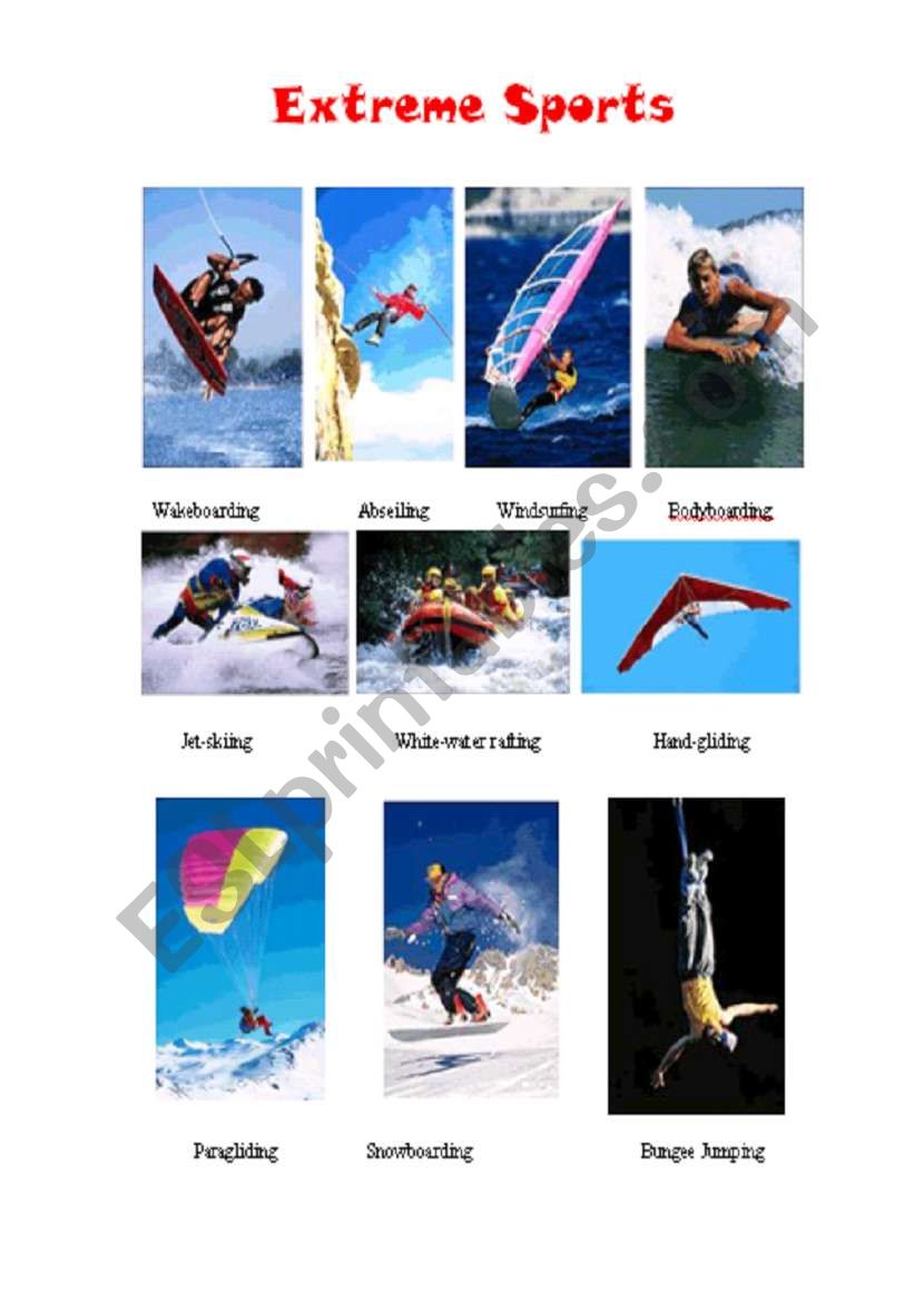 Extreme Sports1 Solutions worksheet