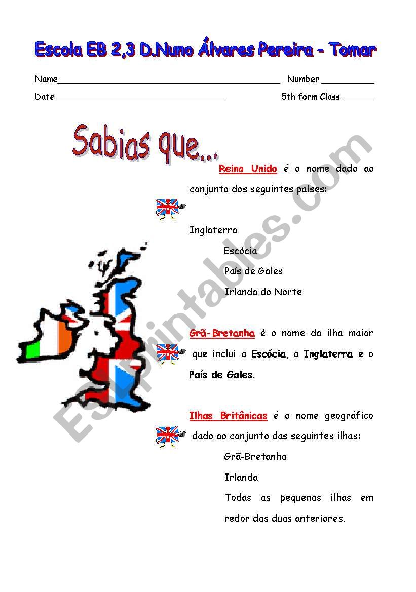 Sabias que... worksheet