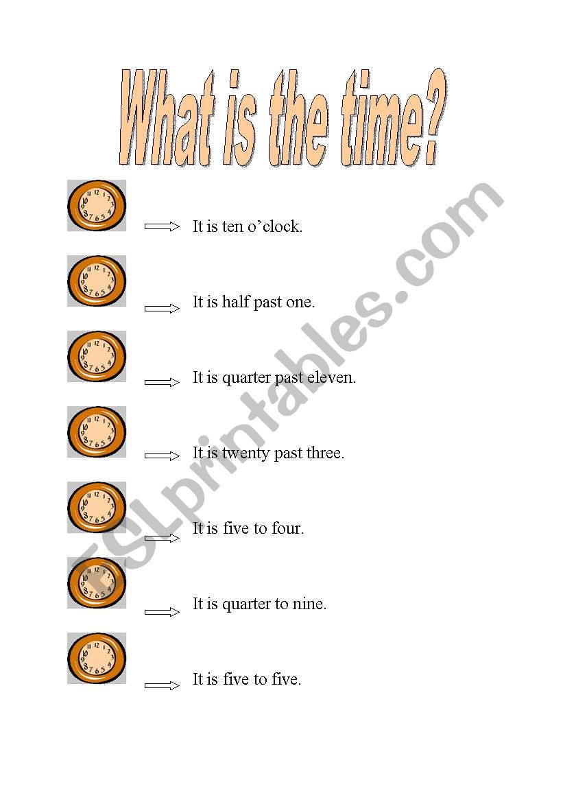 What is the time? worksheet