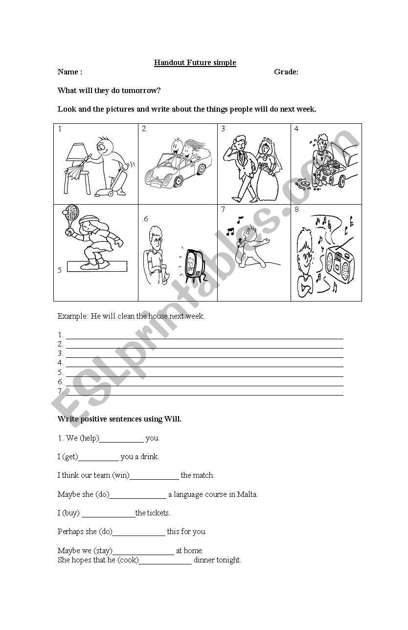 Future Will worksheet