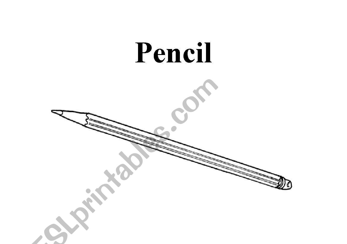 School Objects: pencil worksheet