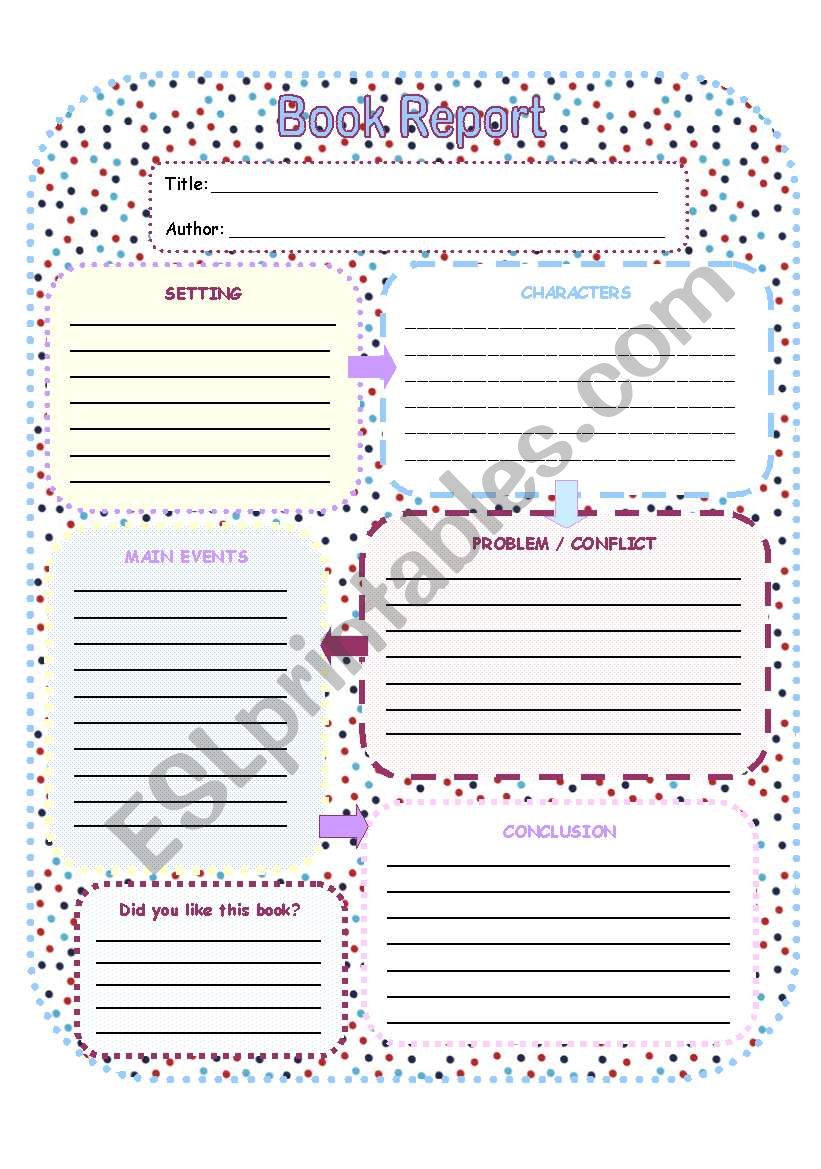 Book Report worksheet