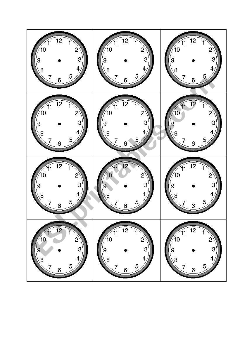 clock face worksheet