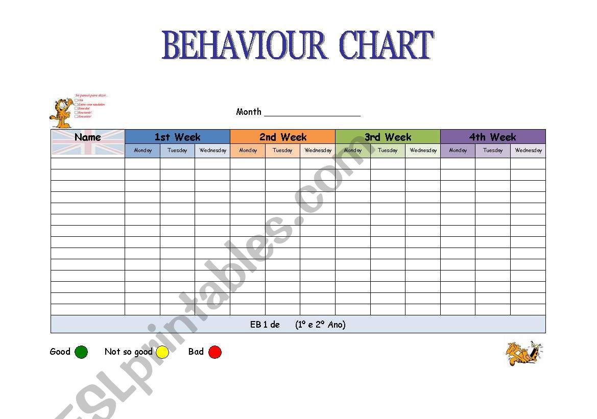 behaviour chart worksheet