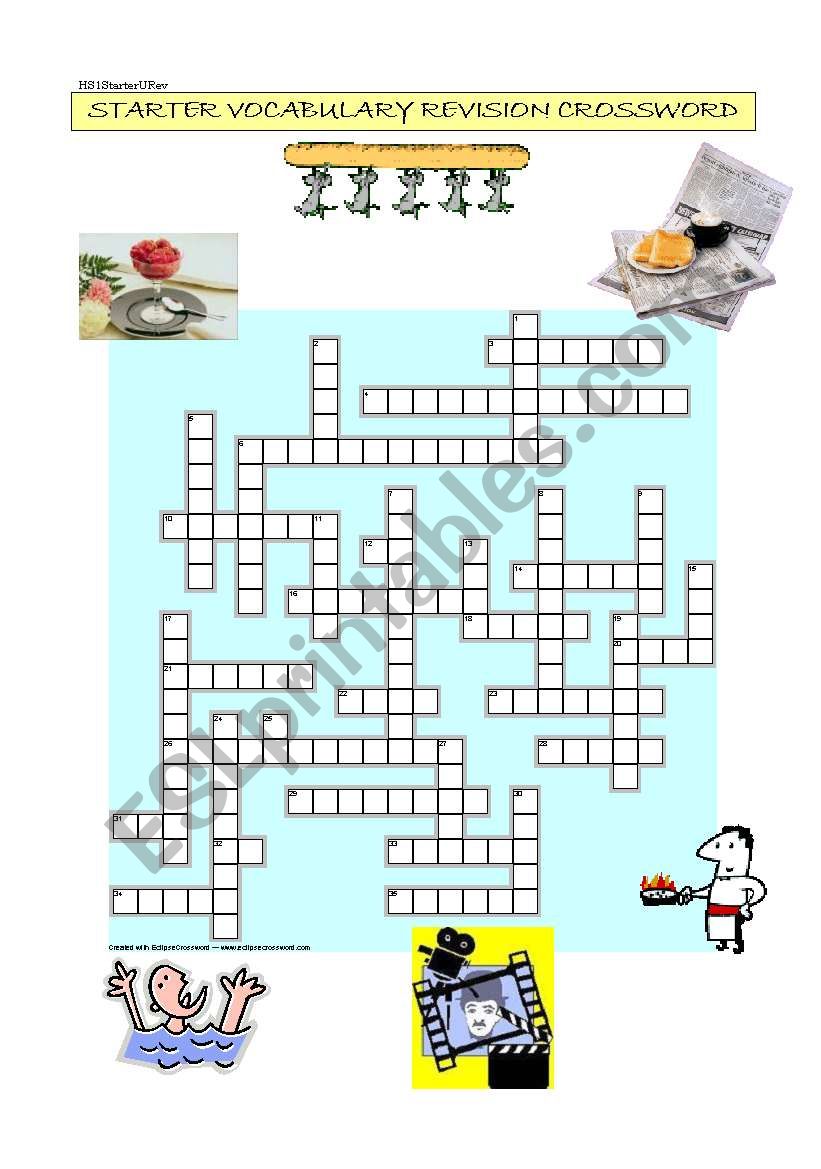 STARTER VOCABULARY REVISION CROSSWORD