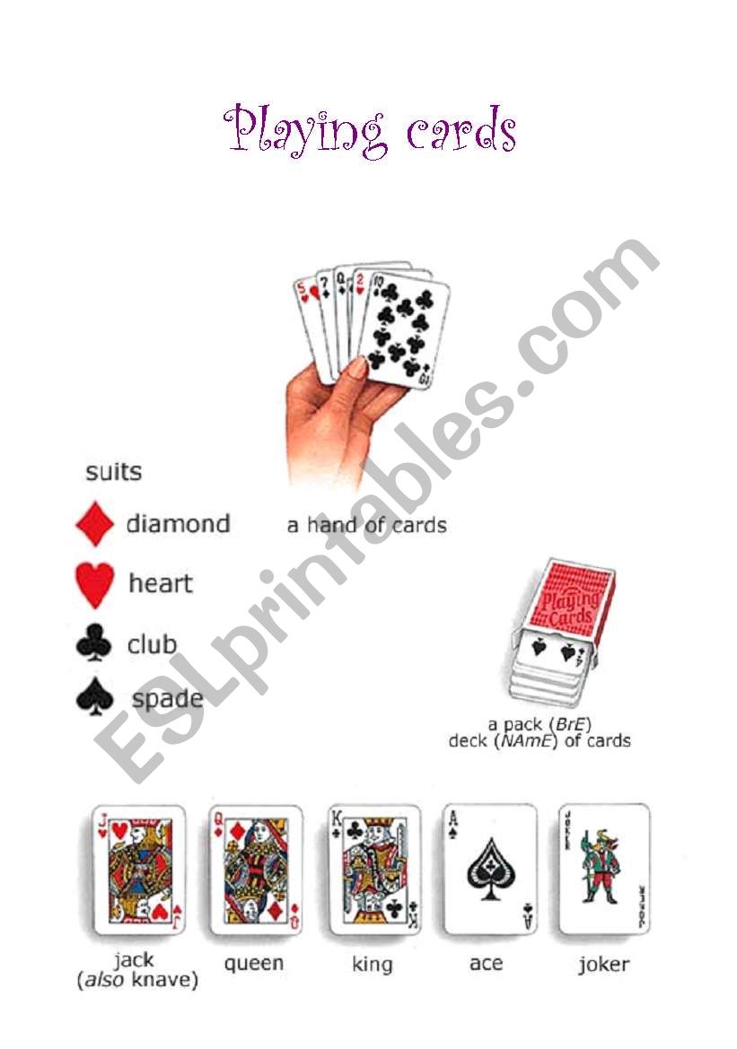 Playing Cards worksheet