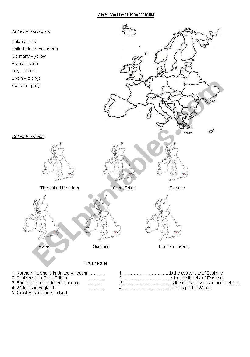 The United Kingdom worksheet