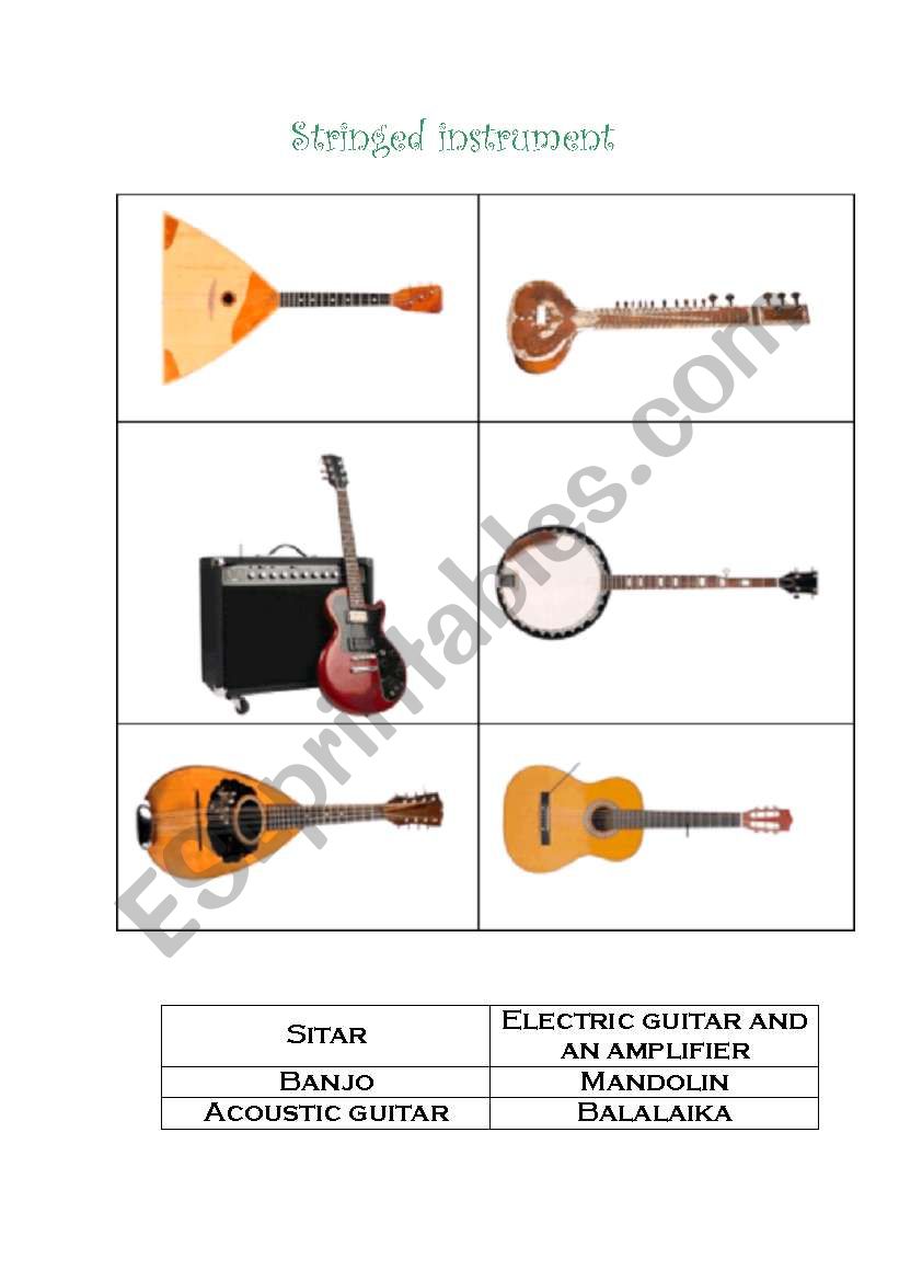 Stringed Instruments worksheet