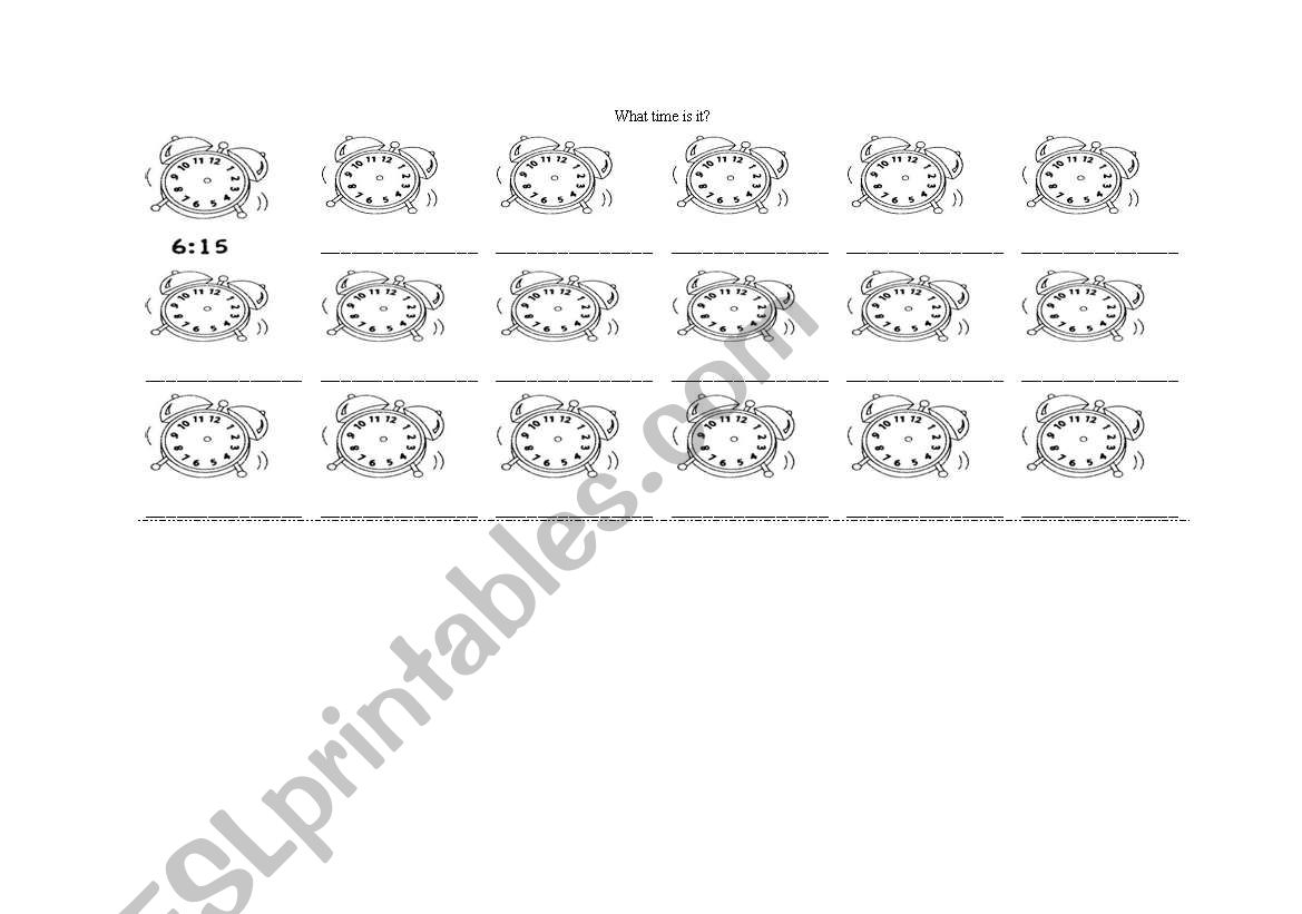 What time is it? worksheet