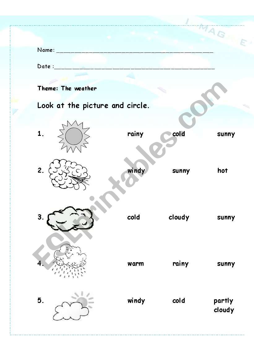 The weather worksheet