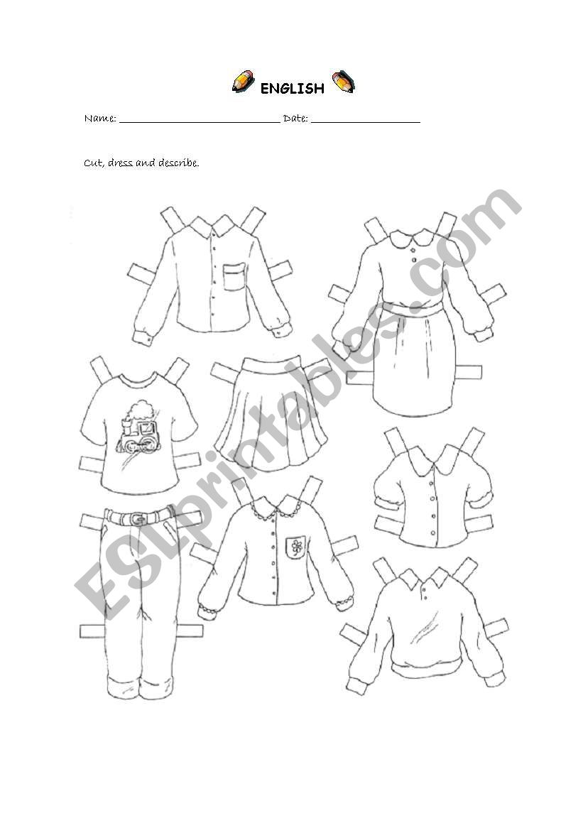 Dress the dolls (2 of 2) worksheet