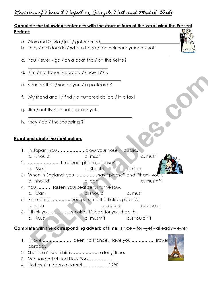 Present perfect and modal verbs practice