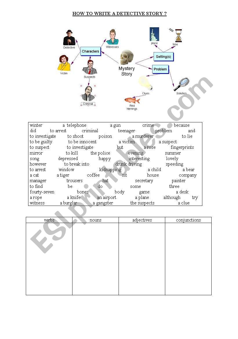 detective story worksheet