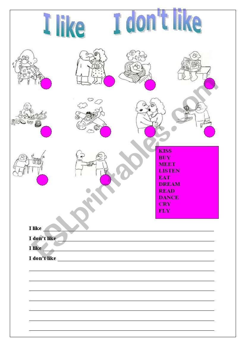 I like and I donÂ´t like (ACTIVITIES)