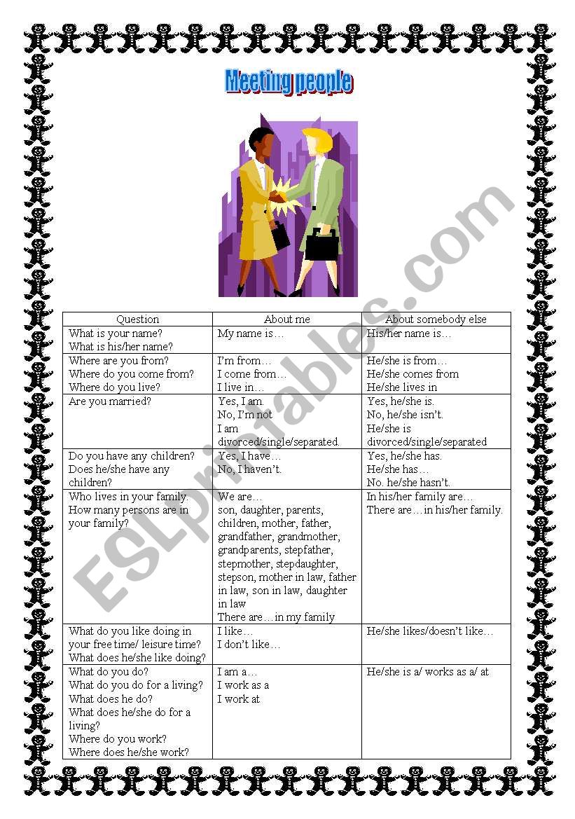 First contact worksheet