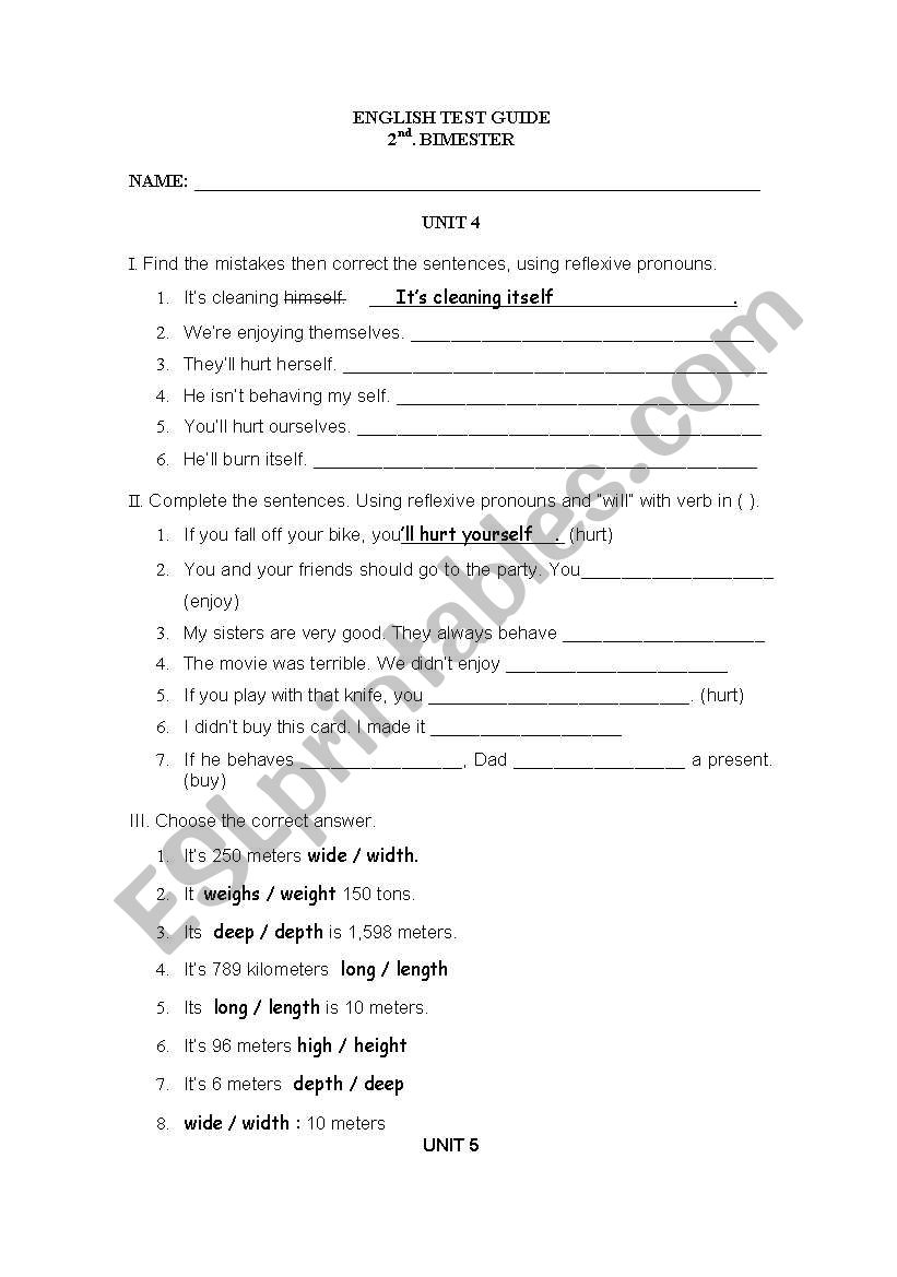 Reflexive pronouns and present perfect progressive