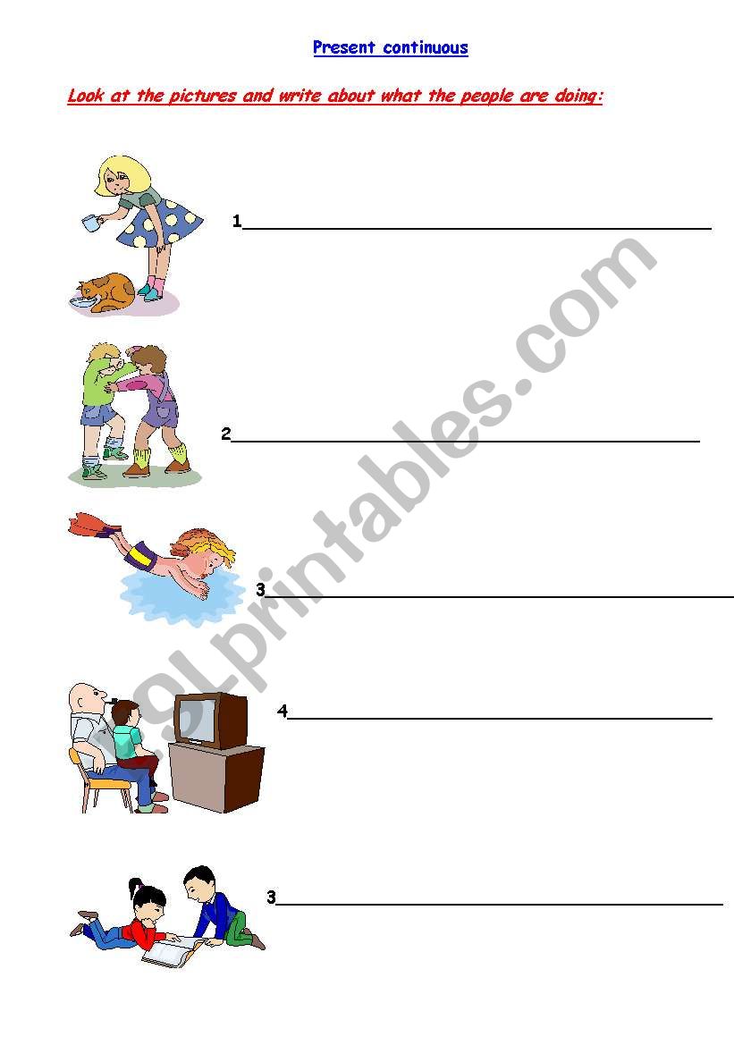 Present continuous worksheet