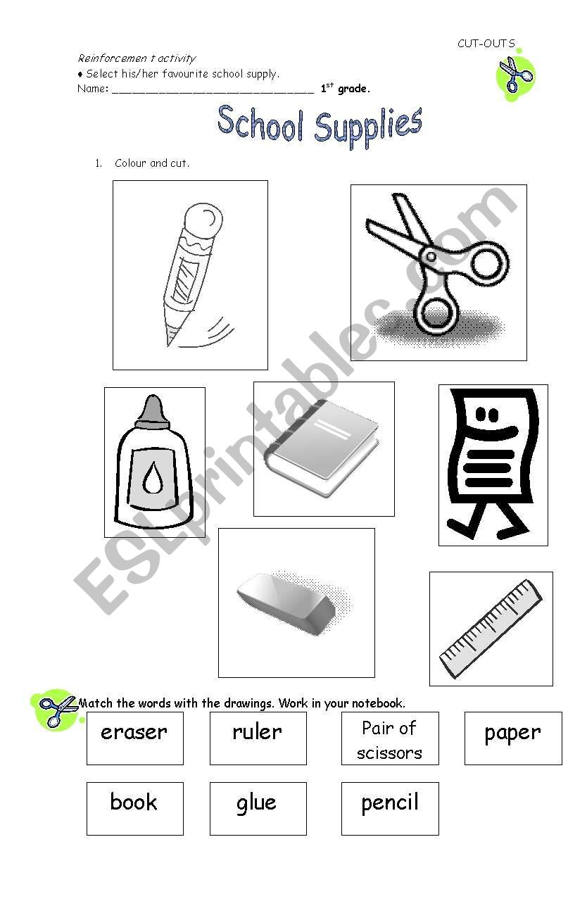 School Supplies worksheet