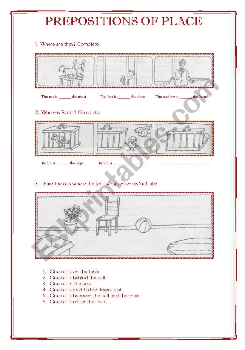 Prepositions of place (Part 2) 2 pages