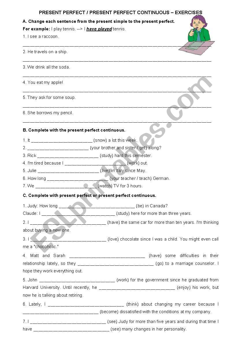 Present Perfect worksheet