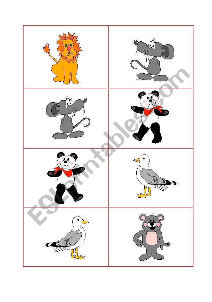Animals dominos part1 worksheet