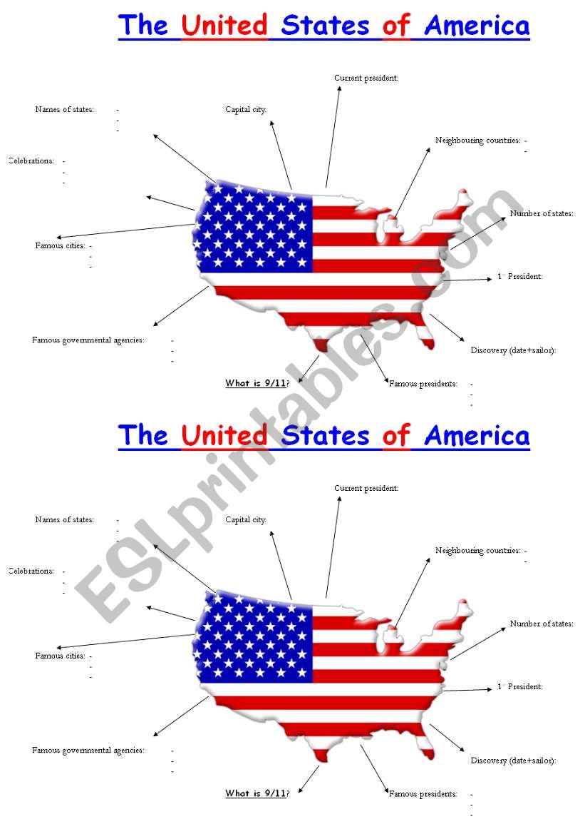 quiz about America worksheet