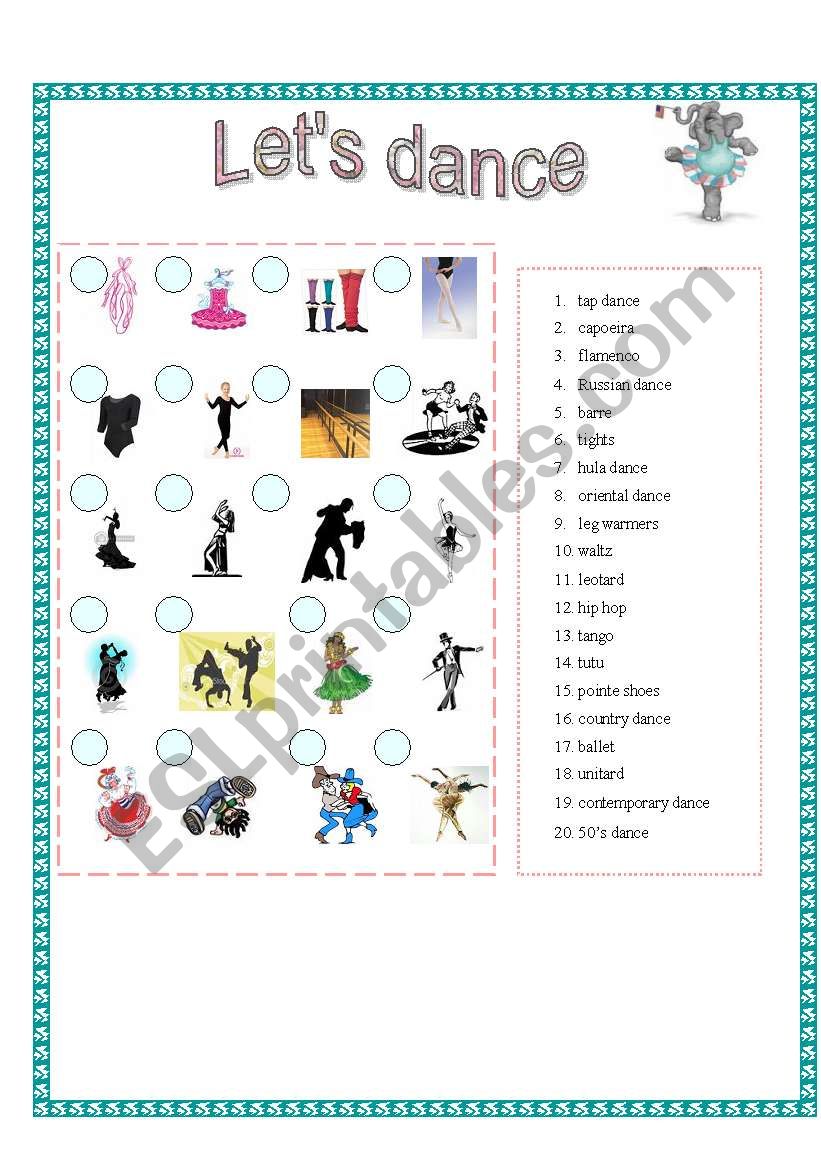 4 SKILLS - Lets Dance worksheet