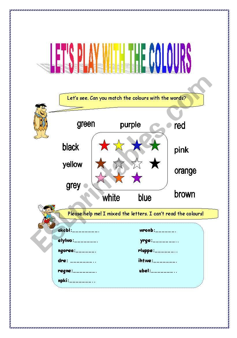 Play using colours! worksheet