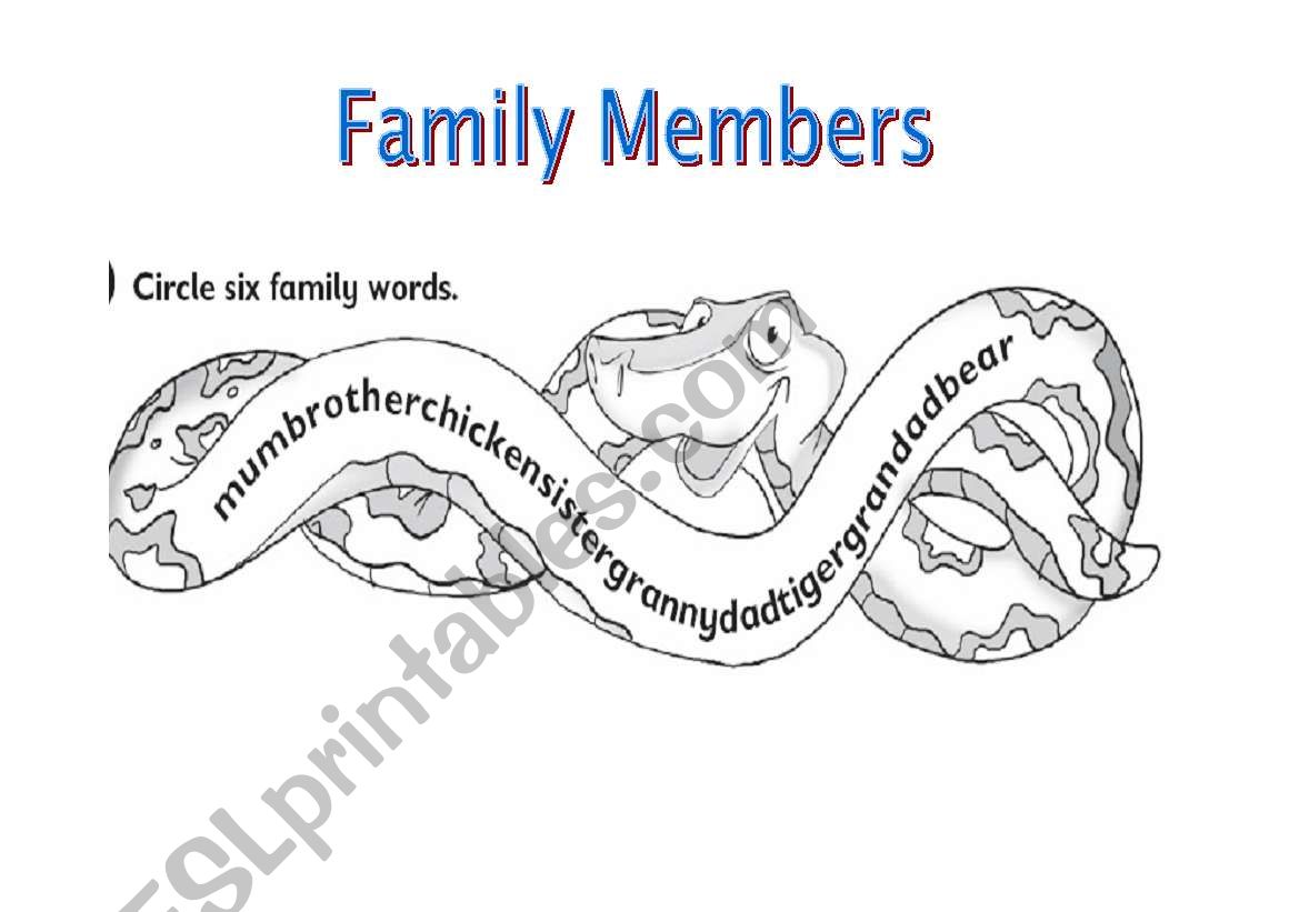 Find the Family Members worksheet