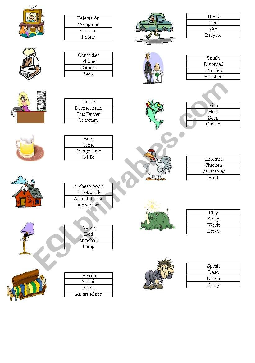 Vocabulary worksheet