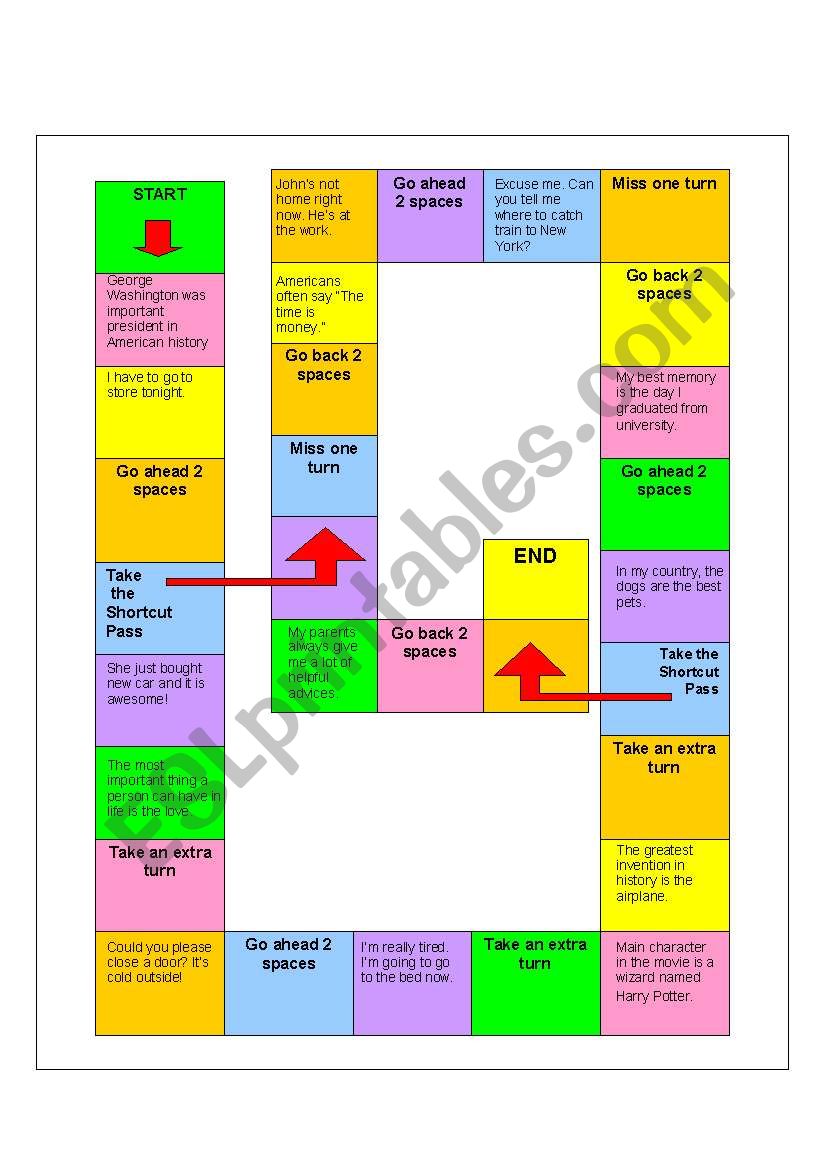 Article Board Game worksheet