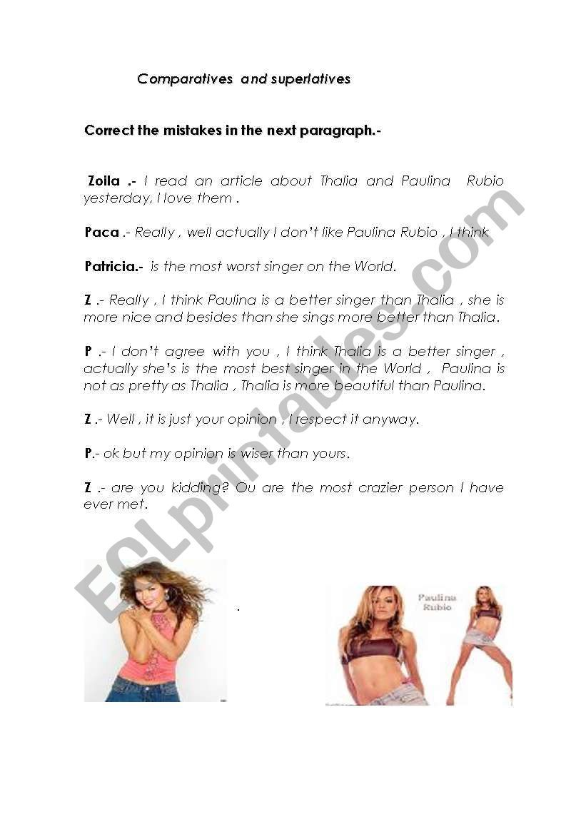 thalia and paulina rubio worksheet