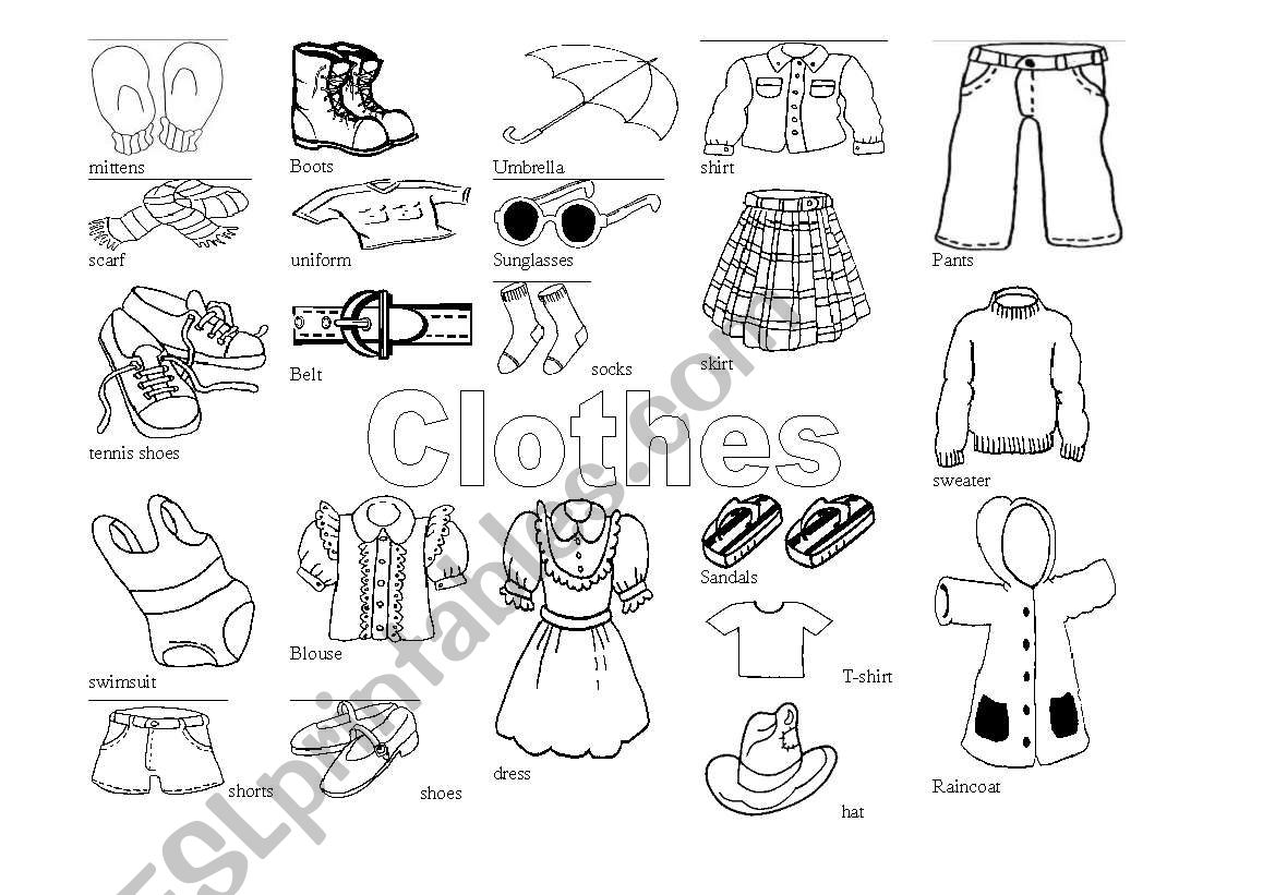 Clothes worksheet