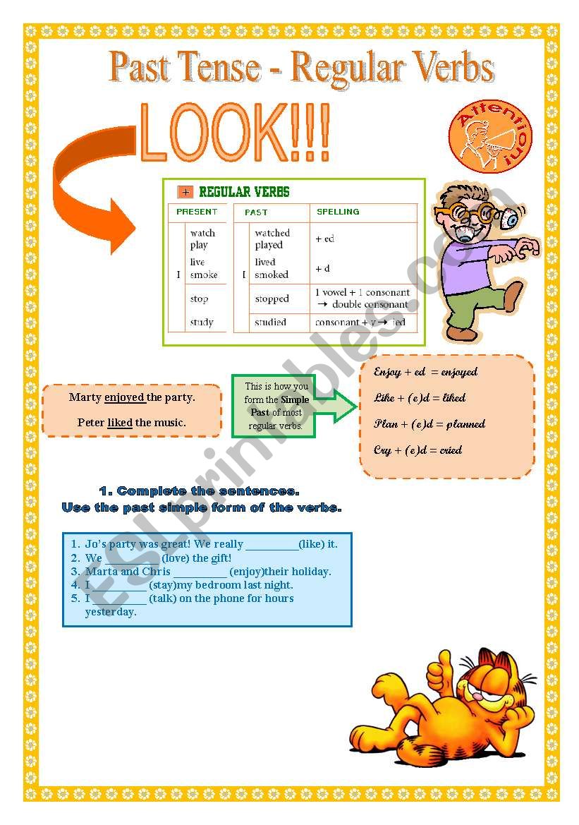 Past Tense - Regular Verbs worksheet