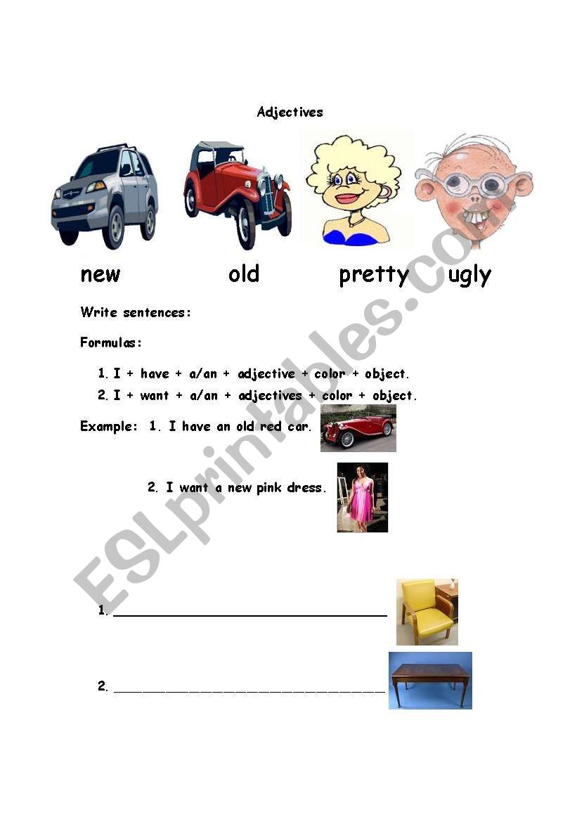 Adjectives worksheet