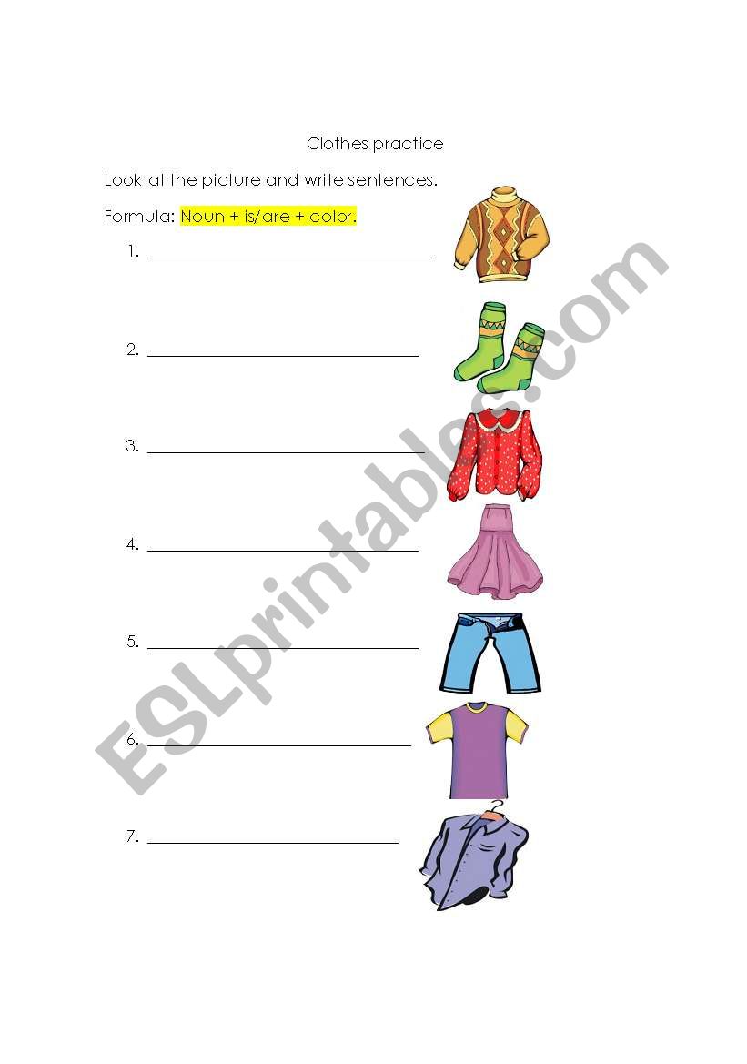 Cloth worksheet