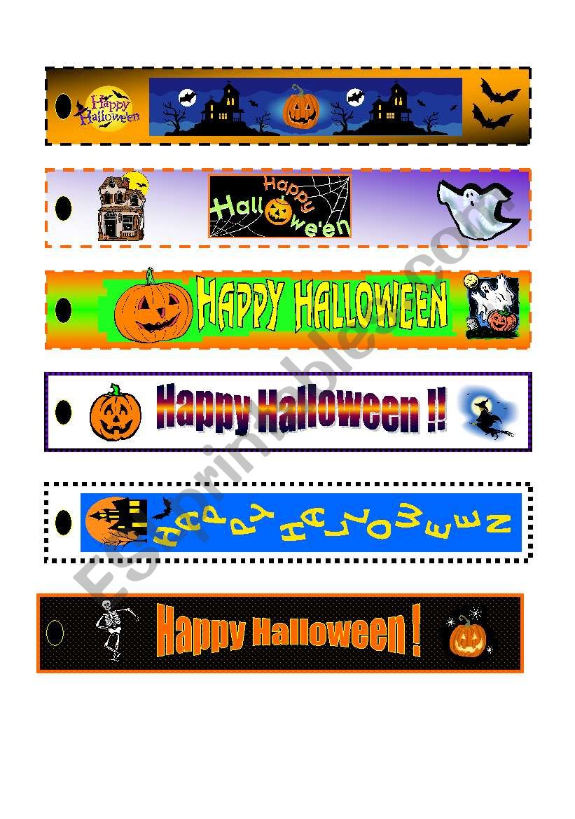 Halloween bookmarks worksheet