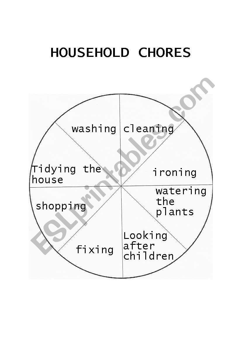 Household chores worksheet