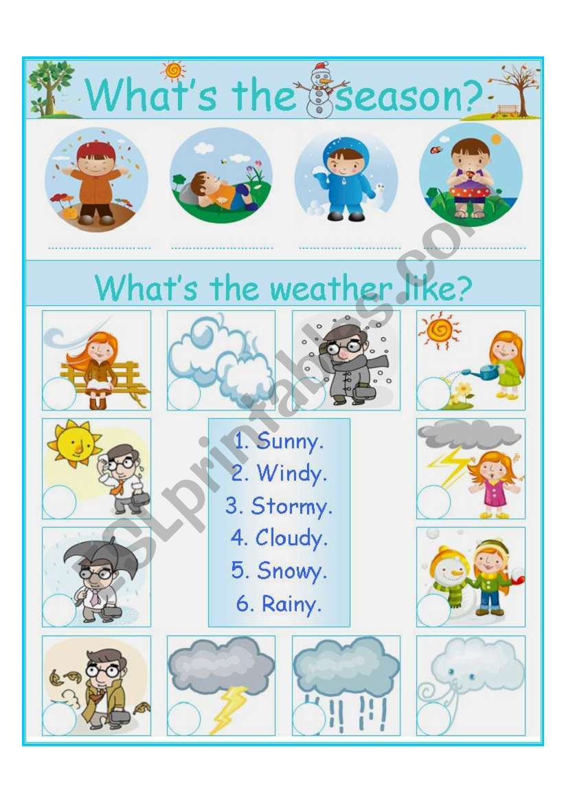 season and weather worksheet