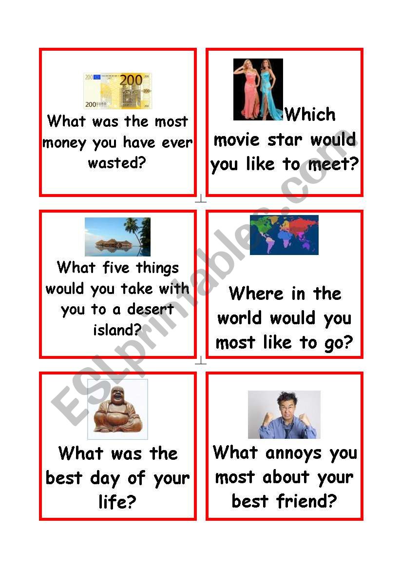 conversation cards part2 worksheet