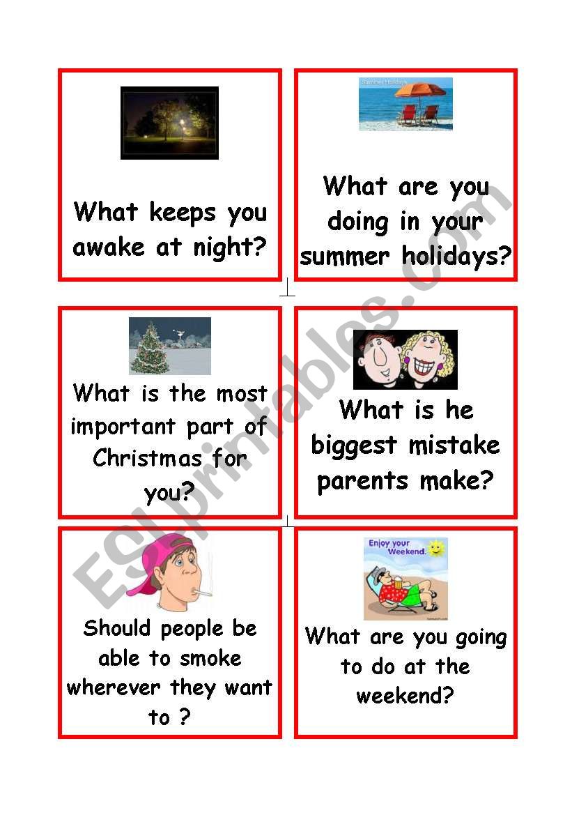 Conversation cards part 3 worksheet