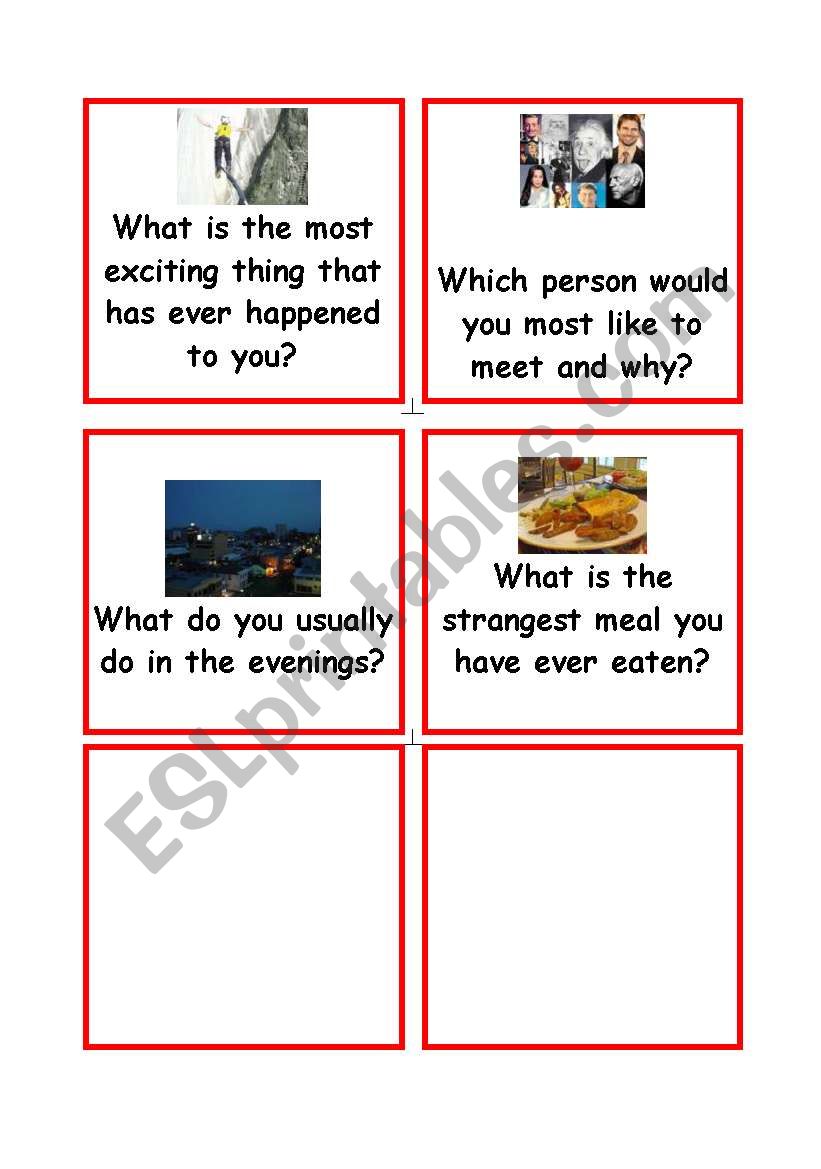 Conversation cards part 5 worksheet